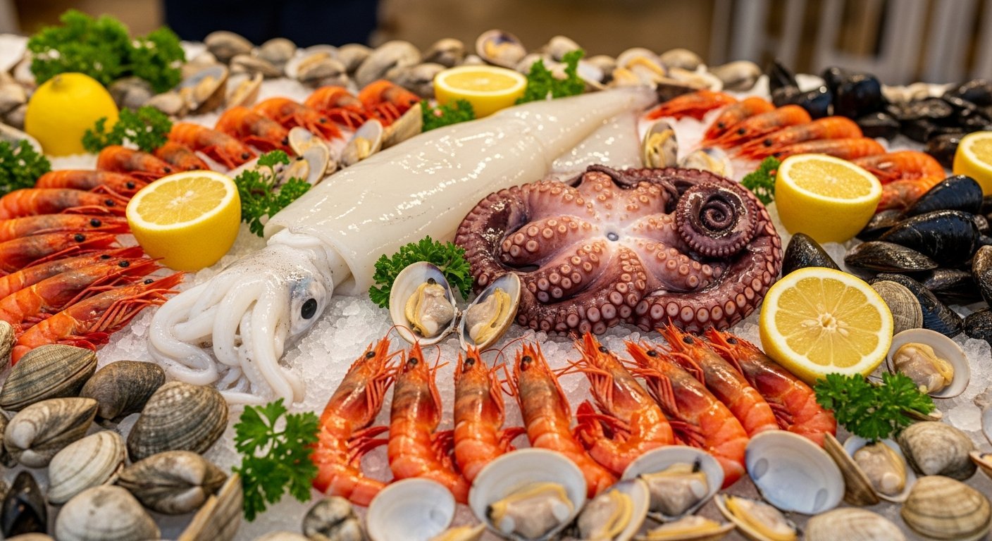 Frutti di mare freschi mediterranei di qualità