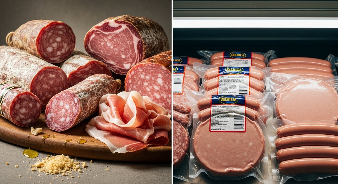 Confronto tra salumi artigianali e industriali